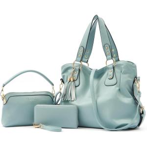 imageWomen Large Crossbody Bags Ladies Satchel Shoulder Handbags Purse and Wallet Set for Women Totes Hobo PursesYskyblue