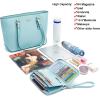 imagePurse Women Handbag Wallet Shoulder Bags Tote shoulder Hobo 3pcs Purse Set IceBlue