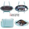 imagePurse Women Handbag Wallet Shoulder Bags Tote shoulder Hobo 3pcs Purse Set IceBlue