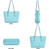 imageYZAOLL Purses for Women Faux Leather Medium Large Tote Satchel Shoulder Purse Handbag Wallet setAiceblue