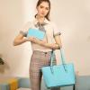 imageYZAOLL Purses for Women Faux Leather Medium Large Tote Satchel Shoulder Purse Handbag Wallet setAiceblue