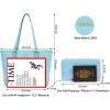imageYZAOLL Purses for Women Faux Leather Medium Large Tote Satchel Shoulder Purse Handbag Wallet setAiceblue