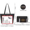 imageYZAOLL Purses for Women Faux Leather Medium Large Tote Satchel Shoulder Purse Handbag Wallet setBlack