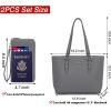 imageYZAOLL Purses for Women Faux Leather Medium Large Tote Satchel Shoulder Purse Handbag Wallet setBziyegrey