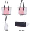imageYZAOLL Purses for Women Faux Leather Medium Large Tote Satchel Shoulder Purse Handbag Wallet setCpinkwhite