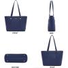 imageYZAOLL Purses for Women Faux Leather Medium Large Tote Satchel Shoulder Purse Handbag Wallet setDarkblue