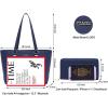 imageYZAOLL Purses for Women Faux Leather Medium Large Tote Satchel Shoulder Purse Handbag Wallet setDarkblue