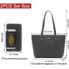 imageYZAOLL Purses for Women Faux Leather Medium Large Tote Satchel Shoulder Purse Handbag Wallet setDarkgrey