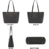 imageYZAOLL Purses for Women Faux Leather Medium Large Tote Satchel Shoulder Purse Handbag Wallet setDarkgrey