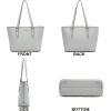 imageYZAOLL Purses for Women Faux Leather Medium Large Tote Satchel Shoulder Purse Handbag Wallet setGrey