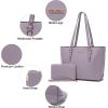 imageYZAOLL Purses for Women Faux Leather Medium Large Tote Satchel Shoulder Purse Handbag Wallet setNewpurple2pcs