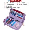 imageYZAOLL Purses for Women Faux Leather Medium Large Tote Satchel Shoulder Purse Handbag Wallet setPurplewhite2pcs