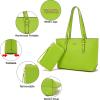 imageYZAOLL Purses for Women Faux Leather Medium Large Tote Satchel Shoulder Purse Handbag Wallet setQcaogreen