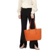 imageYZAOLL Purses for Women Faux Leather Medium Large Tote Satchel Shoulder Purse Handbag Wallet setQorange
