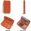 imageYZAOLL Purses for Women Faux Leather Medium Large Tote Satchel Shoulder Purse Handbag Wallet setQorange