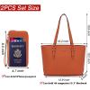 imageYZAOLL Purses for Women Faux Leather Medium Large Tote Satchel Shoulder Purse Handbag Wallet setQorange