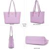 imageYZAOLL Purses for Women Faux Leather Medium Large Tote Satchel Shoulder Purse Handbag Wallet setQqianpurple