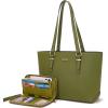 imageYZAOLL Purses for Women Faux Leather Medium Large Tote Satchel Shoulder Purse Handbag Wallet setQtaigreen