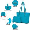 imageYZAOLL Purses for Women Faux Leather Medium Large Tote Satchel Shoulder Purse Handbag Wallet setYmngblue