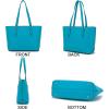 imageYZAOLL Purses for Women Faux Leather Medium Large Tote Satchel Shoulder Purse Handbag Wallet setYmngblue