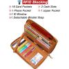 imageYZAOLL Purses for Women PU Leather Medium Tote Satchel Handbags with Matching Wrist Bag setCbrownbeige