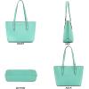 imageYZAOLL Purses for Women PU Leather Medium Tote Satchel Handbags with Matching Wrist Bag setLightgreen