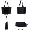 imageYZAOLL Purses for Women PU Leather Medium Tote Satchel Handbags with Matching Wrist Bag setNewblack2pcs