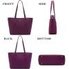 imageYZAOLL Purses for Women PU Leather Medium Tote Satchel Handbags with Matching Wrist Bag setPurple