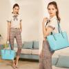 imageYZAOLL Purses for Women PU Leather Medium Tote Satchel Handbags with Matching Wrist Bag setPurple