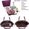 imageYZAOLL Purses for Women PU Leather Medium Tote Satchel Handbags with Matching Wrist Bag setPurple