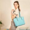 imageYZAOLL Purses for Women PU Leather Medium Tote Satchel Handbags with Matching Wrist Bag setPurple