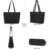 imageYZAOLL Purses for Women PU Leather Medium Tote Satchel Handbags with Matching Wrist Bag setYablack