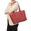 imageYZAOLL Purses for Women PU Leather Medium Tote Satchel Handbags with Matching Wrist Bag setYanred
