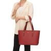 imageYZAOLL Purses for Women PU Leather Medium Tote Satchel Handbags with Matching Wrist Bag setYanred