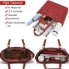 imageYZAOLL Purses for Women PU Leather Medium Tote Satchel Handbags with Matching Wrist Bag setYanred