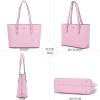 imageYZAOLL Purses for Women PU Leather Medium Tote Satchel Handbags with Matching Wrist Bag setYnenpink