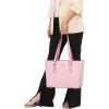 imageYZAOLL Purses for Women PU Leather Medium Tote Satchel Handbags with Matching Wrist Bag setYnenpink