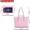 imageYZAOLL Purses for Women PU Leather Medium Tote Satchel Handbags with Matching Wrist Bag setYnenpink