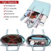 imageYZAOLL Purses for Women PU Leather Medium Tote Satchel Handbags with Matching Wrist Bag setYwaterblue