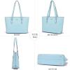 imageYZAOLL Purses for Women PU Leather Medium Tote Satchel Handbags with Matching Wrist Bag setYwaterblue