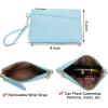 imageYZAOLL Purses for Women PU Leather Medium Tote Satchel Handbags with Matching Wrist Bag setYwaterblue