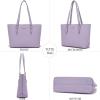 imageYZAOLL Purses for Women PU Leather Medium Tote Satchel Handbags with Matching Wrist Bag setYyanpurple