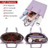 imageYZAOLL Purses for Women PU Leather Medium Tote Satchel Handbags with Matching Wrist Bag setYyanpurple