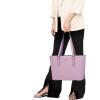 imageYZAOLL Purses for Women PU Leather Medium Tote Satchel Handbags with Matching Wrist Bag setYyanpurple