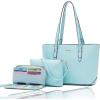 imagePurse Women Handbag Wallet Shoulder Bags Tote shoulder Hobo 3pcs Purse Set IceBlue