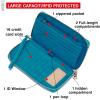 imageYZAOLL Women Wallet Zip Around Large Wrist Strap Wallet for Woman RFID Blocking PU Leather Credit Card Holder Checkbook Passport WalletMNGBlue