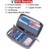 imageYZAOLL Womens ZipAround Wristlet Wallet with RFIDBlocking Proteceion Large Capacity PU Leather Cards Holder with Checkbook Passport SlotsBlueGreyBlueGrey