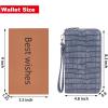 imageYZAOLL Womens ZipAround Wristlet Wallet with RFIDBlocking Proteceion Large Capacity PU Leather Cards Holder with Checkbook Passport SlotsBlueGreyBlueGrey