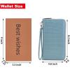 imageYZAOLL Womens ZipAround Wristlet Wallet with RFIDBlocking Proteceion Large Capacity PU Leather Cards Holder with Checkbook Passport SlotsBlueGreyLightblue