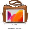 imageYZAOLL Large Crossbody Bag for Women Vegan Leather Tote with Adjustable Wide Strap Waterresistant Work Purse with 10 PocketsAbrown